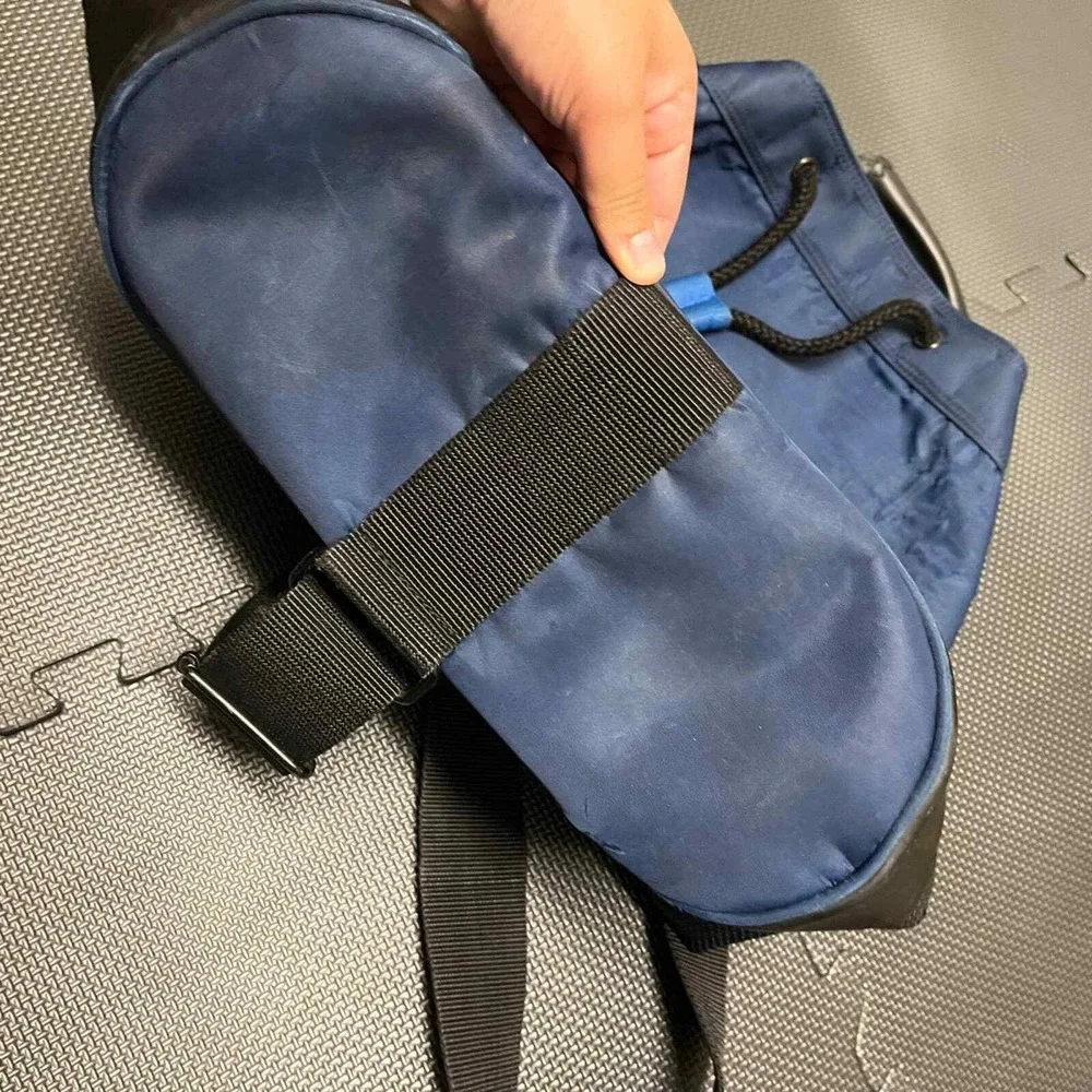 RARE vintage polo sport ralph lauren bucket bag sling backpack blue and leather‎